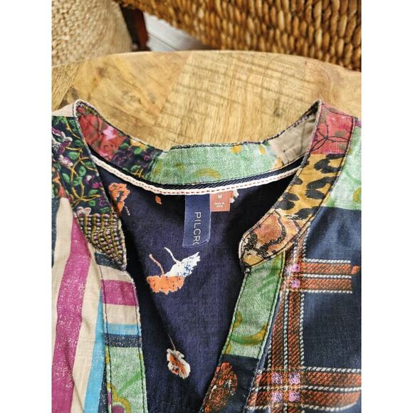 Anthropologie Pilcro Patchwork Tiger Midi Dress Women's Size M Boho - Picture 7 of 10